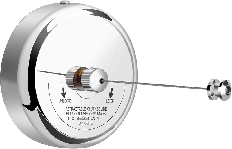 Clatoon Retractable Clothesline 9.0 Feets, 304 Stainless Steel Clothes Line Dryer with Heavy Duty Adjustable Stainless Steel Rope String for Hanging Drying Bathroom, Laundry, Hotel, Indoor & Outdoor - Image 1
